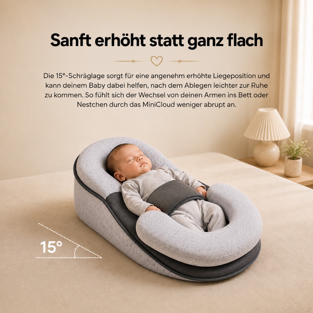 MiniCloud™ - Das Babynest, dass dir das Ablegen erleichtert